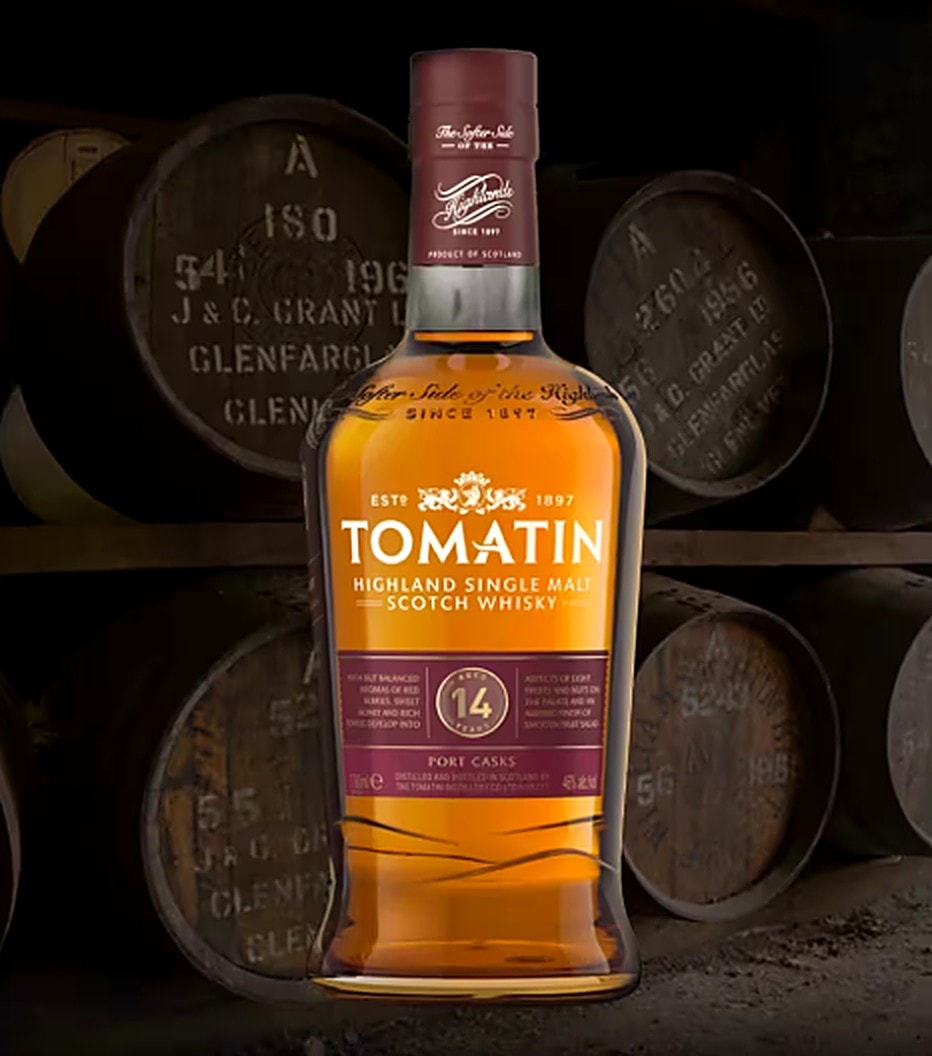 Tomatin 14 Year Old Port Casks among the casks